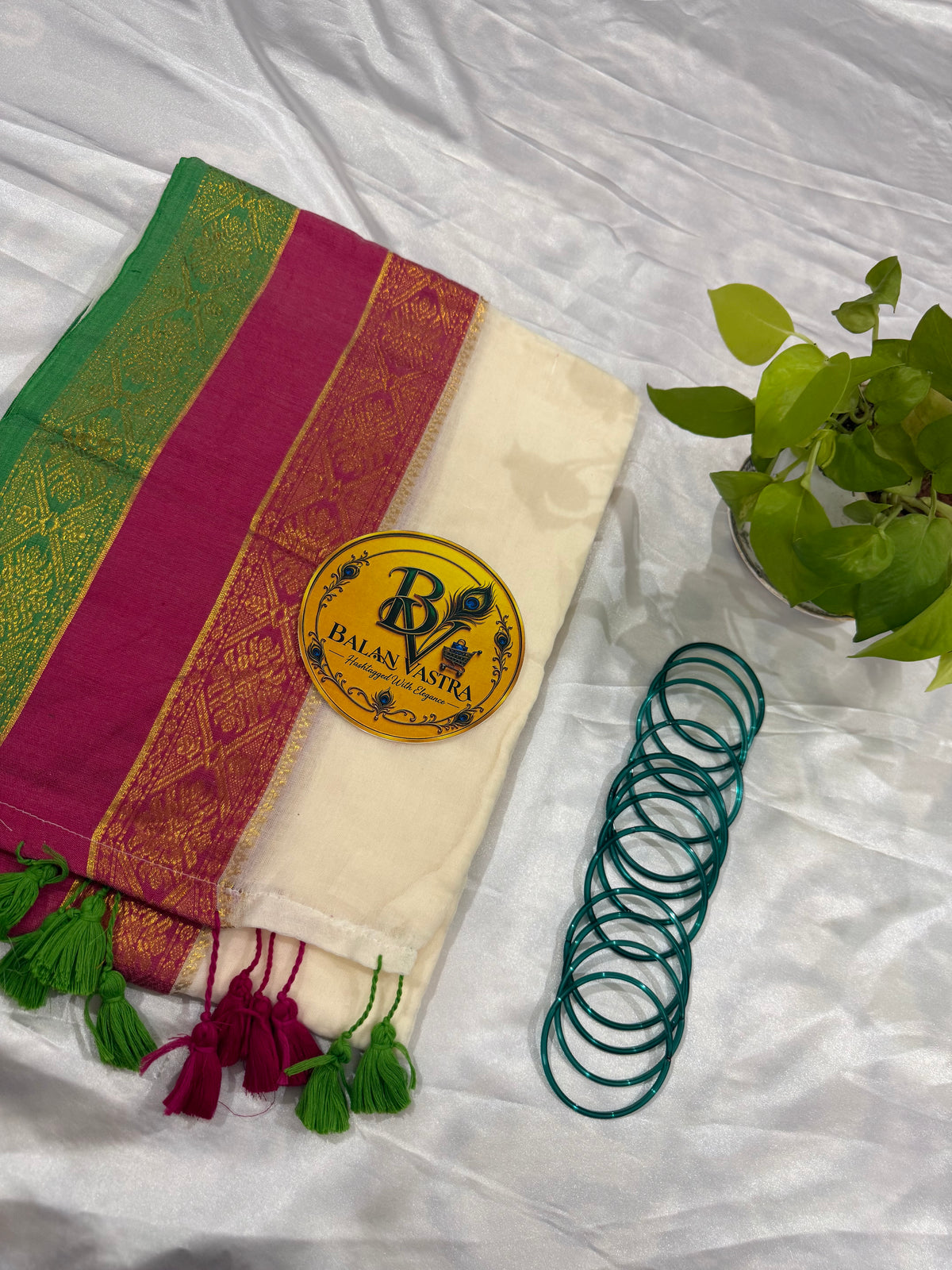 Pure Mul Cotton Saree White with Pink and Green Border| White Mul Cotton Saree | Pure Cotton Saree | Lightweight Saree | Dailywear Saree