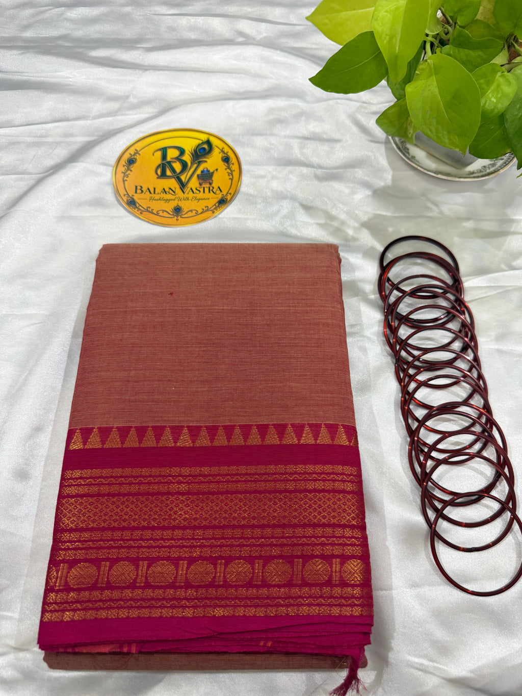 Peach and Pink Border Double Border Pure Kanchi Cotton Saree | Chettinad Pure Cotton Saree for Women | Soft Cotton Traditional Saree | Rich Gold Zari Border
