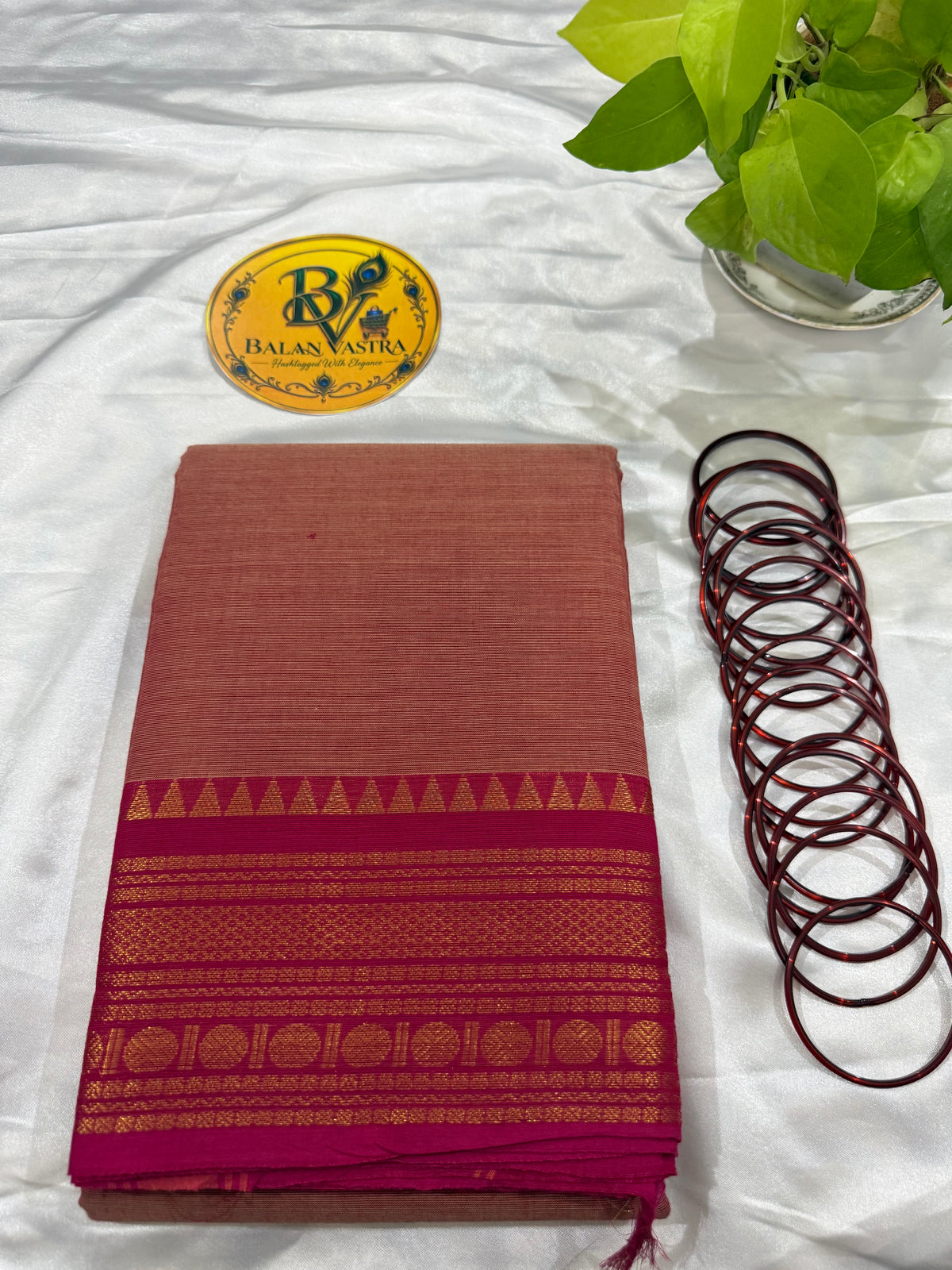 Peach and Pink Border Double Border Pure Kanchi Cotton Saree | Chettinad Pure Cotton Saree for Women | Soft Cotton Traditional Saree | Rich Gold Zari Border