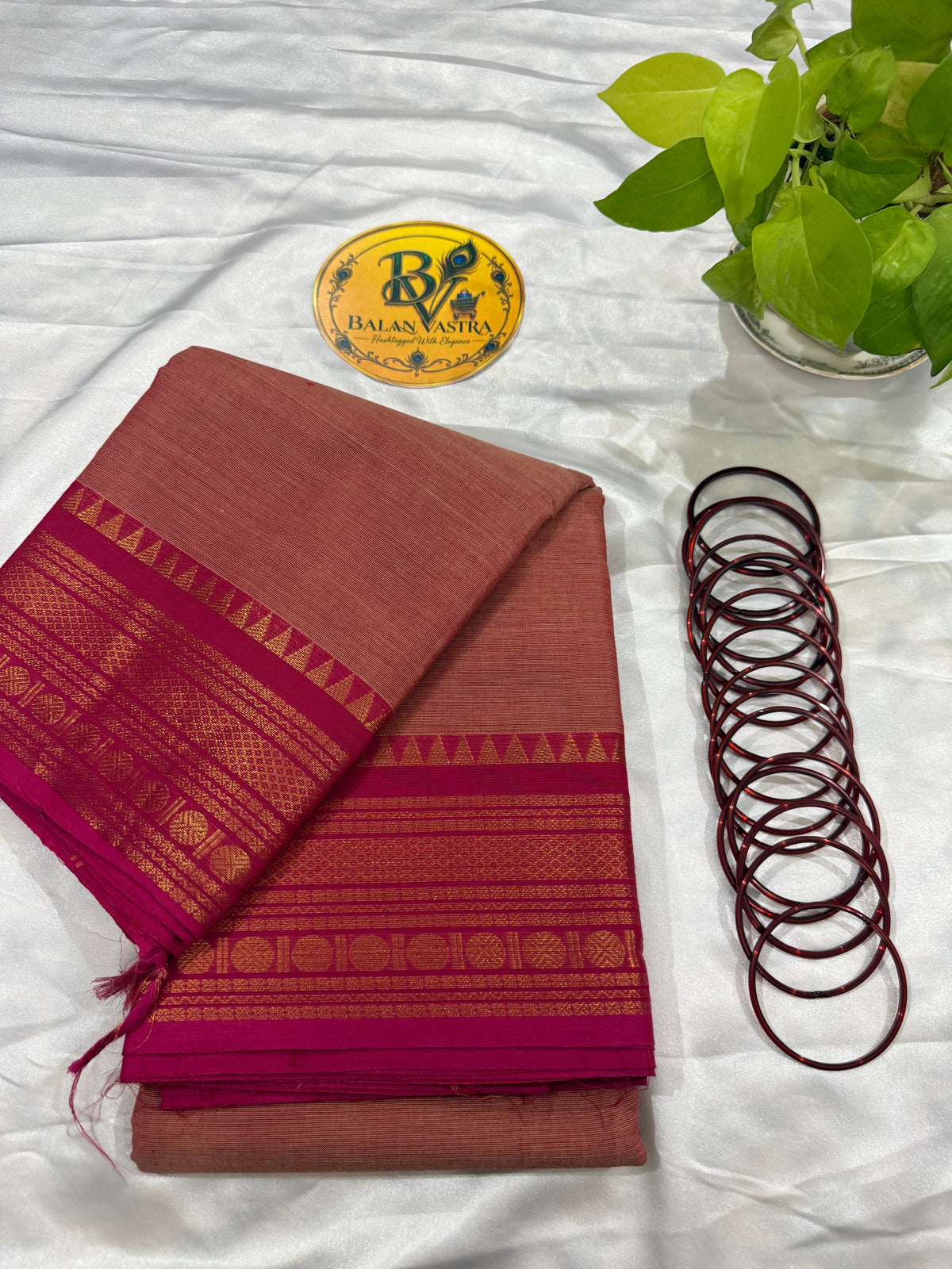 Peach and Pink Border Double Border Pure Kanchi Cotton Saree | Chettinad Pure Cotton Saree for Women | Soft Cotton Traditional Saree | Rich Gold Zari Border