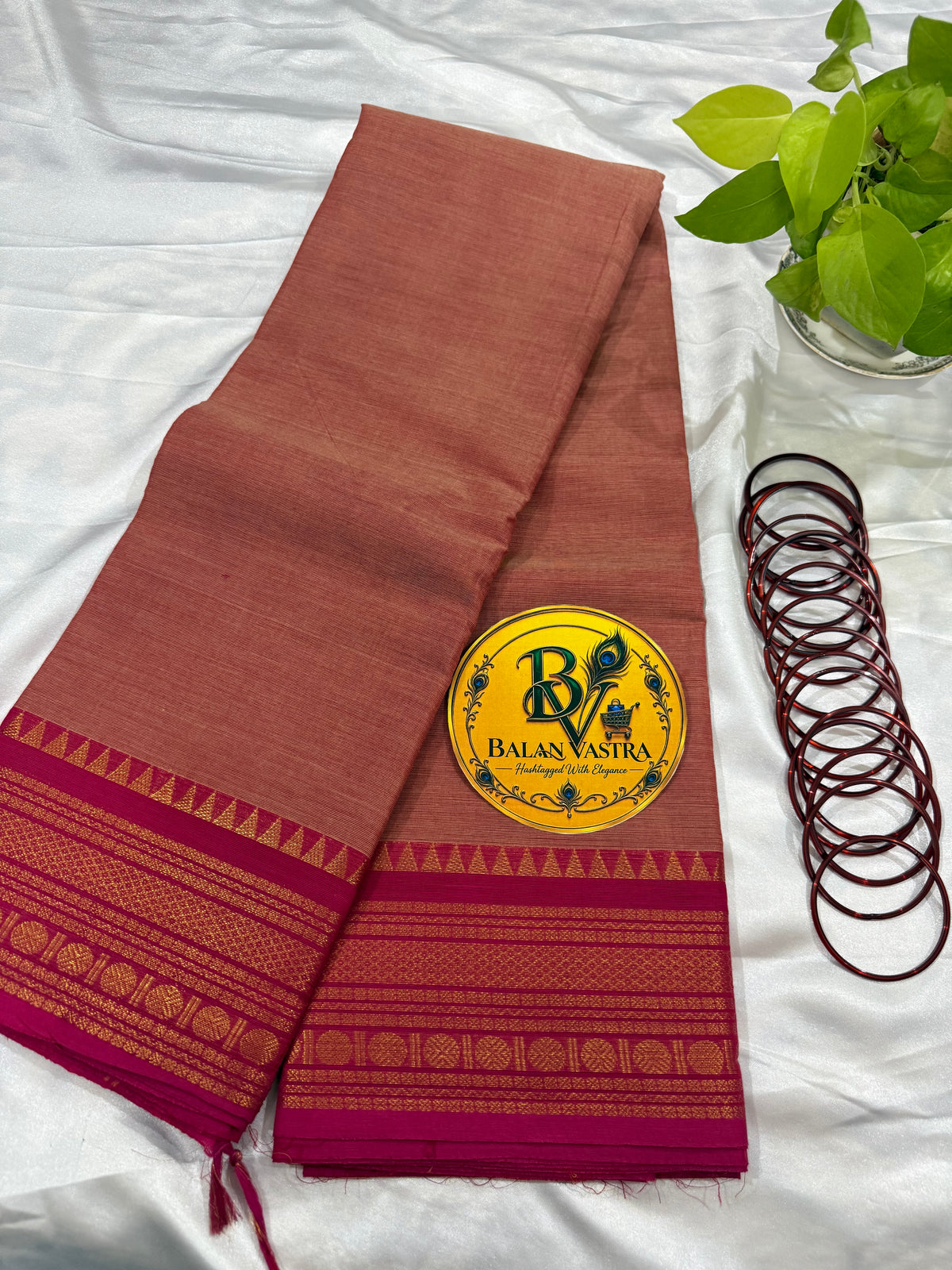 Peach and Pink Border Double Border Pure Kanchi Cotton Saree | Chettinad Pure Cotton Saree for Women | Soft Cotton Traditional Saree | Rich Gold Zari Border