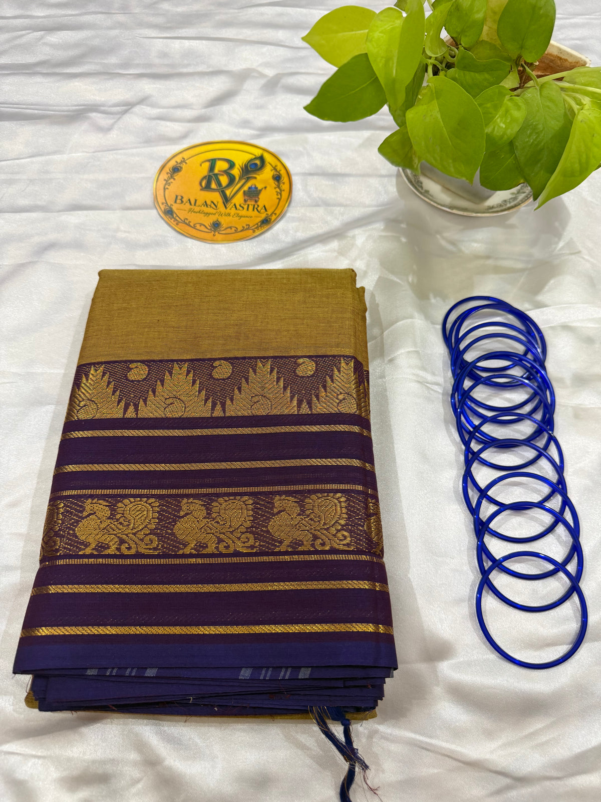 Gold and Purple Double Border Pure Kanchi Cotton Saree | Chettinad Pure Cotton Saree for Women | Soft Cotton Traditional Saree | Rich Gold Zari Border