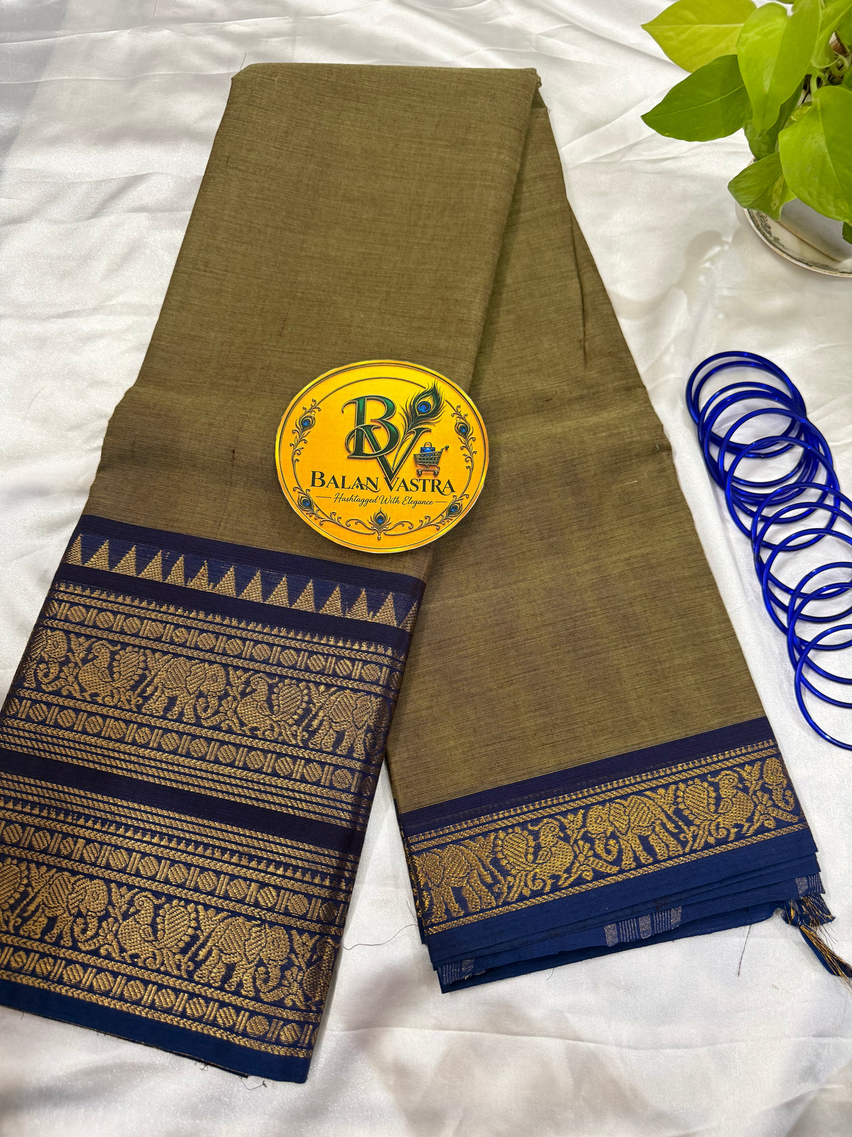 Grey and Blue Pure Kanchi Cotton Saree | Chettinad Pure Cotton Saree for Women | Soft Cotton Traditional Saree | Rich Gold Zari Border