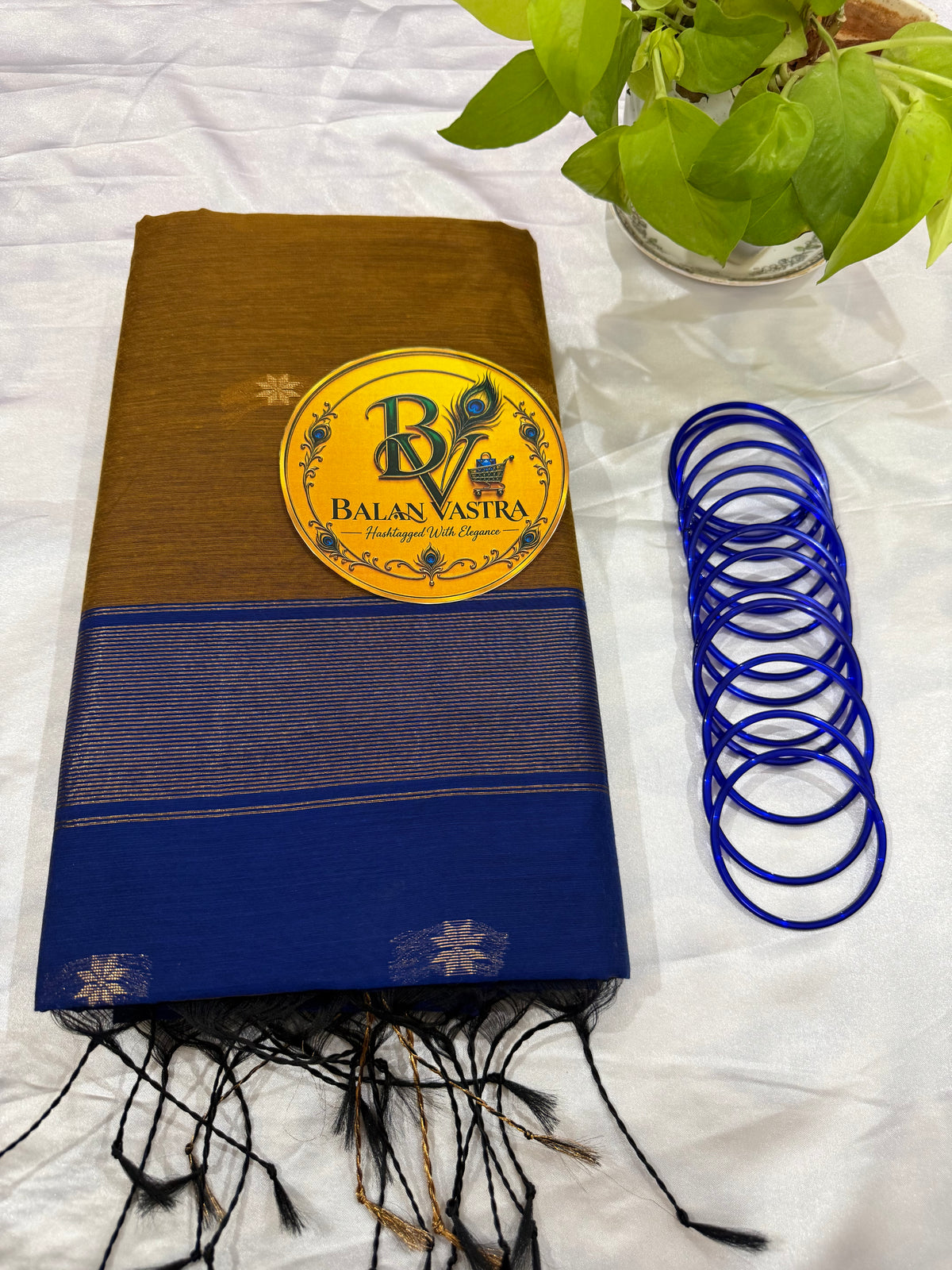 Mustard Yellow Saree with Gold Zari Border and Blue Pallu Maheshwari Cotton Silk Saree for Women | Maheswari Pure Cotton Saree | Traditional Saree | Office Wear Saree | Daily Wear Saree | Festive Saree | Lightweight Saree