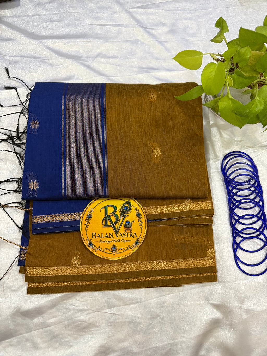 Mustard Yellow Saree with Gold Zari Border and Blue Pallu Maheshwari Cotton Silk Saree for Women | Maheswari Pure Cotton Saree | Traditional Saree | Office Wear Saree | Daily Wear Saree | Festive Saree | Lightweight Saree