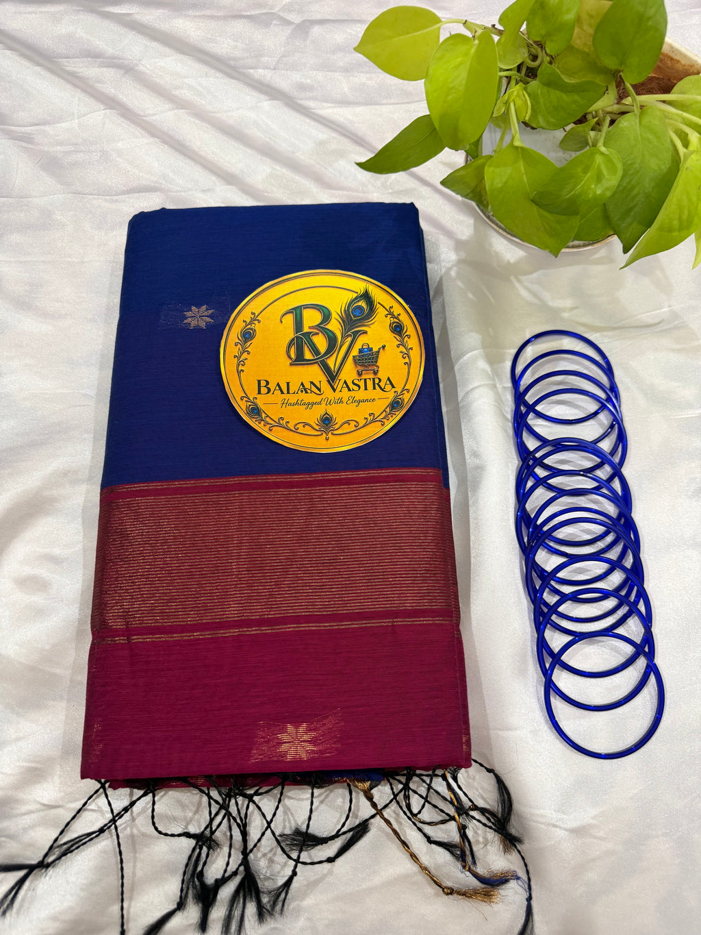 Blue Saree with Gold Zari Border and Pink Pallu Maheshwari Cotton Silk Saree for Women | Maheswari Pure Cotton Saree | Traditional Saree | Office Wear Saree | Daily Wear Saree | Festive Saree | Lightweight Saree